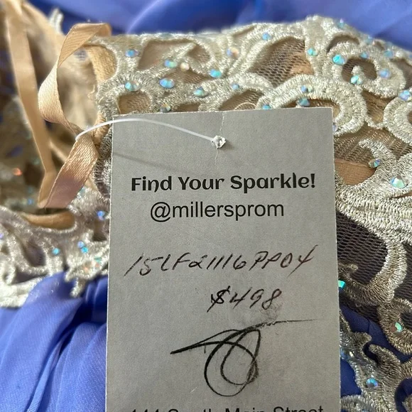 NWT LaFemme Gown Rhinestone Prom Bridesmaid Pageant Maxi Formal New Years Party - Picture 7 of 11